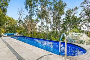 an empty swimming pool with trees in the background at The Hidden Gem in Tamborine Mountain in Tamborine