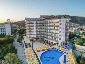 an aerial view of a hotel with a swimming pool at Arora Hotel in Kuşadası