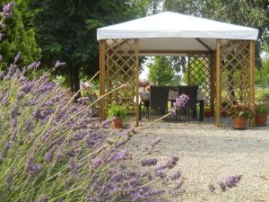 a gazebo in a garden with purple flowers at I 99 ulivi in Cavour
