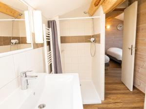 a bathroom with a sink and a shower at Le Relais de la Calèche in Le Beausset +61 photos