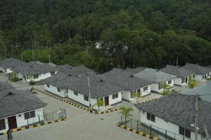 an overhead view of a row of houses with roofs at DHvillas in Wayanad