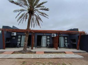 a house with a palm tree in front of it at Unit 7 Dinas Accommodation Oranjemund in Oranjemund