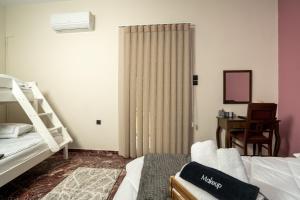 a bedroom with a bunk bed and a ladder at Karydeones Living in Kleidoniá