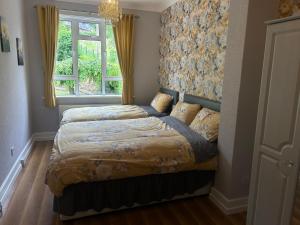 a bedroom with two beds and a window at Glenmount Castleblayney in Castleblayney