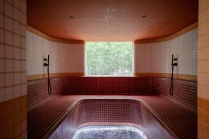 a hot tub in a bathroom with a window at Sunnymead Hotel in Aireys Inlet +16 photos