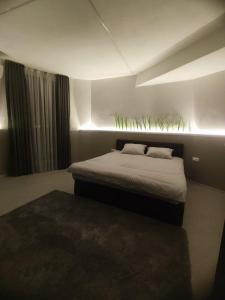 a bedroom with a bed in a room at Апартамент Skyline in Yambol