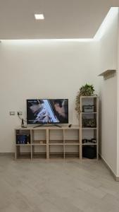 a flat screen tv sitting on top of a wooden entertainment center at Alloggio Turistico Francy House in Lido dei Pini