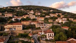 a village on a hill with houses at Valaes Guest House in Foiníkion