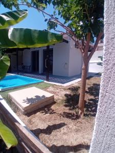 a villa with a pool and a tree at Elysian Suites in Ratzaklíon +10 photos