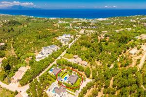 an aerial view of a house with a red circle at Villa Vatia 2 in Tragaki