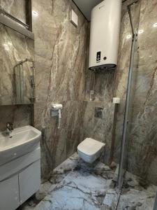 a bathroom with a toilet and a sink at SmartStudio in Odesa