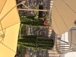 an overhead view of a garden with flowers at Apartamentos St.Anton Suites Benasque in Benasque