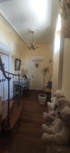 a room with a bunch of towels on the floor at Le Gîte et le Couvert in Bellefoye