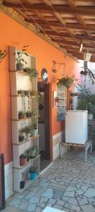 a room with potted plants on the wall at Recanto da Serra e camping in Itamonte +25 photos