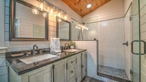 a bathroom with a sink and a shower at Love Affair in Epworth +28 photos