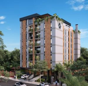an artists rendering of a planned apartment building at #5 Monoambiente, Pool, Grill, Gym, Sauna in Nu Guazu