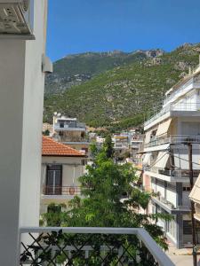 a view from the balcony of a building at Loutraki Cozy Loft in Loutraki