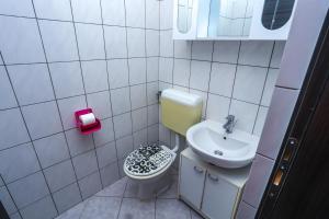 a small bathroom with a toilet and a sink at Medo in Novigrad Istria +53 photos