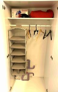 a walk in closet with a ladder and hangers at Studio Léman in Chambéry