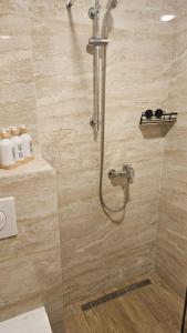 a shower with a hose in a bathroom at Apartman E&A in Radanovići +33 photos
