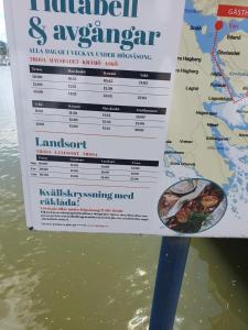 a ticket for a train on a map at Femöre marin in Oxelösund