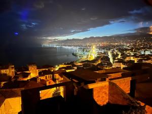 a view of the city at night at Hacel's Stairs in Ordu