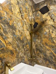 a bathroom with a shower and a sink at Абдрахманова 176 in Bishkek +47 photos