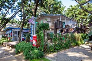 a house with a fence in front of it at Sarangiimeomuneunjip Pension in Taean