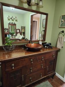 a bathroom with a sink and a mirror on a dresser at The Pecan House in Bainbridge +22 photos