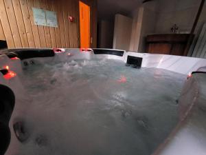 a large tub filled with ice in a room at Mountain-Rest Pension in Miercurea-Ciuc +70 photos