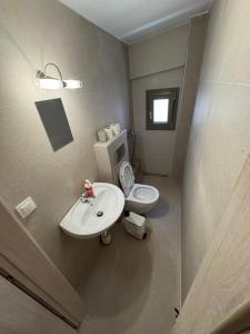 a bathroom with a sink and a toilet at Affero Vita in Flogita