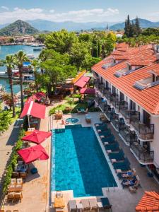 an aerial view of a resort with a swimming pool at Caria Special Class in Dalyan