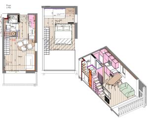 a floor plan of a house with at Funiculaire collection in Tignes
