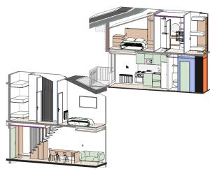 a diagram of a house with differentartments at Funiculaire collection in Tignes