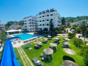 an aerial view of a resort with a pool at Sayar Apart in Marmaris