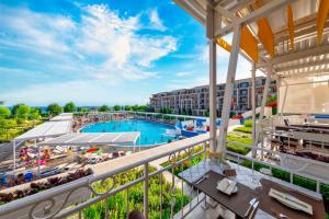 an overhead view of a pool at a resort at Premier Fort Beach Hotel in Sveti Vlas