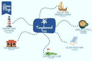 an illustration of the torquay lighthouse and other landmarks at Forest Beach Villa - 2 BDR for 6 in Hilton Head Island