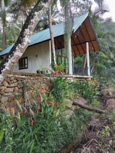 a house on a hill with trees and flowers at Rainforest Nature Resort - Sinharaja in Deniyaya