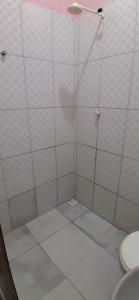 a bathroom with a shower with a toilet in it at CasaLima in Bragança +12 photos