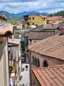 an overhead view of a town with roofs at Casa Annina in Basilicata in Trivigno