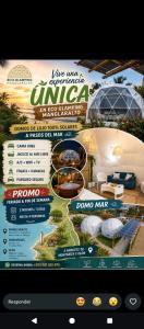 a flyer for a luxury house with a garden at Eco Glamping Manglaralto in Santa Elena