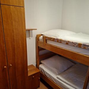 a bedroom with two bunk beds and a closet at La Verena apartment Terme Čatež in Čatež ob Savi