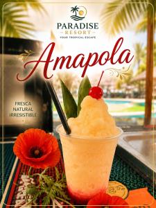 a magazine cover of anapa with avertisement for avertisementosateosateosateosate at Paradise Resort in Los Santos
