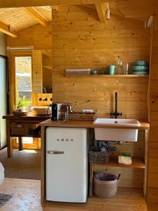 a kitchen with a sink and a counter top at Love Nest by taste of Antiparos in Antiparos