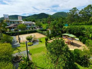an aerial view of a house with a garden at Vila Olaria Hotel in Penha