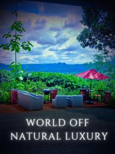 a sign that reads world off natural luxury at The River House in Puerto Quito