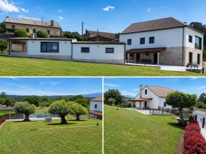 two pictures of a house and a yard at A de Amancio in Sayáns