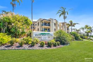 a villa master control sign in front of a building at Ocean View Villa in Yeppoon