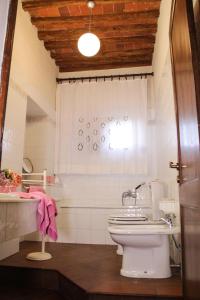 uma casa de banho com um WC e um lavatório em Abitare Il Borgo em Castagneto Carducci