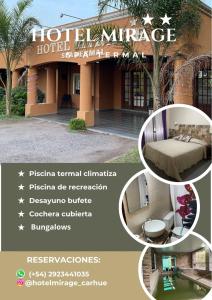 a collage of pictures of a hotel at Hotel Mirage Spa in Carhué
